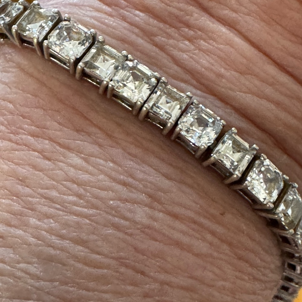 925 Asscher Cut Tennis Bracelet